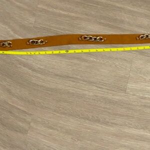 Michael Kors Tan Leather Belt with Silver Details